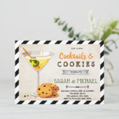 Cocktails und Cookies Party Einladung (Stehend Vorderseite)
