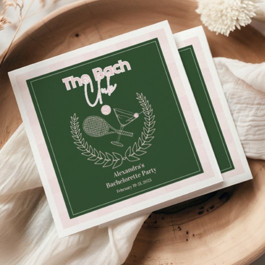 Cocktails und Country Clubs Bacheloretto Serviette