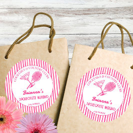 Cocktails und Country Clubs Tennis Bachelorette Runder Aufkleber