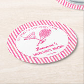 Cocktails und Country Clubs Tennis Bachelorette Runder Pappuntersetzer (Angewinkelt)