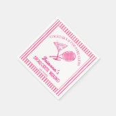 Cocktails und Country Clubs Tennis Bachelorette Serviette (Ecke)