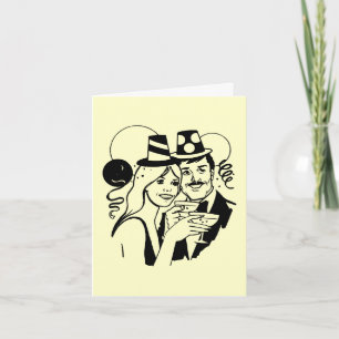 Cocktails und Entschließungen zum neuen Jahr Feiertagskarte