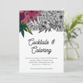 Cocktails und farbiges Party Einladung (Stehend Vorderseite)