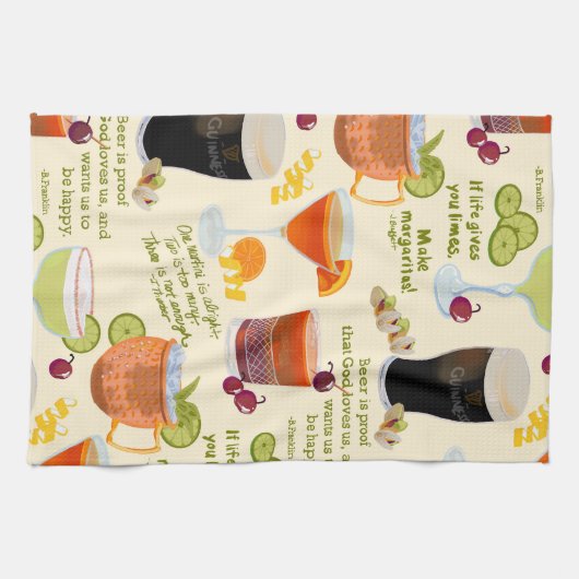 Cocktails und Gespräche Geschirrtuch (Horizontal)