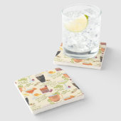 Cocktails und Gespräche Steinuntersetzer (Seitenansicht)