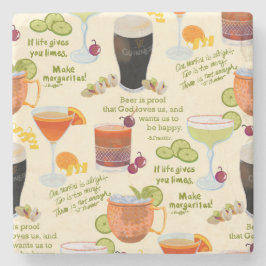 Cocktails und Gespräche Steinuntersetzer