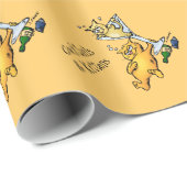 Cocktails und Kittens Funny Gold Wrapping Paper Geschenkpapier (Rolleneckpunkt)