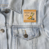 Cocktails und Kittens Gold Cartoon Button (Beispiel)
