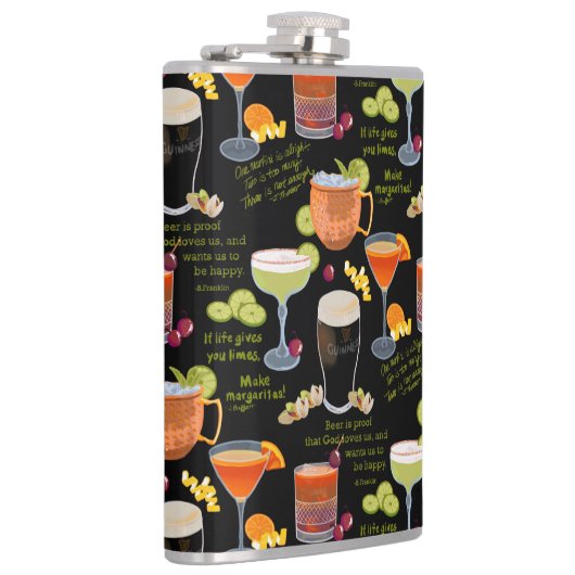 Cocktails und Kontemplation Flachmann (Rechts)