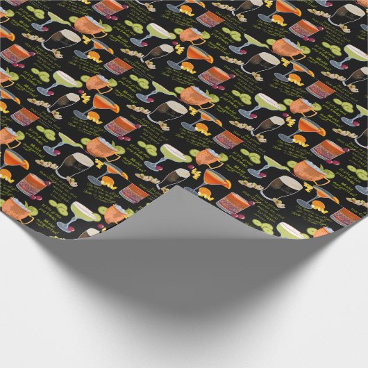 Cocktails und Kontemplation Geschenkpapier (Ecke)