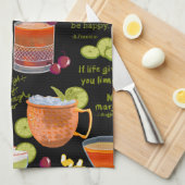 Cocktails und Kontemplation Geschirrtuch (Viertel Falte)