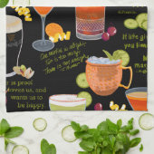 Cocktails und Kontemplation Geschirrtuch (Gefaltet)