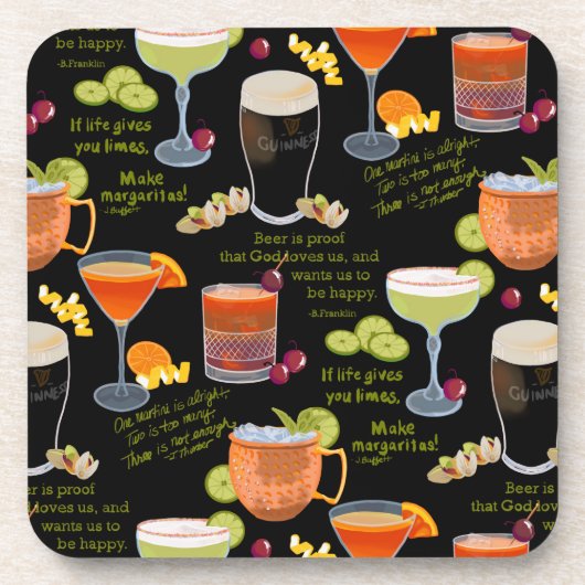 Cocktails und Kontemplation Getränkeuntersetzer (Vorderseite)
