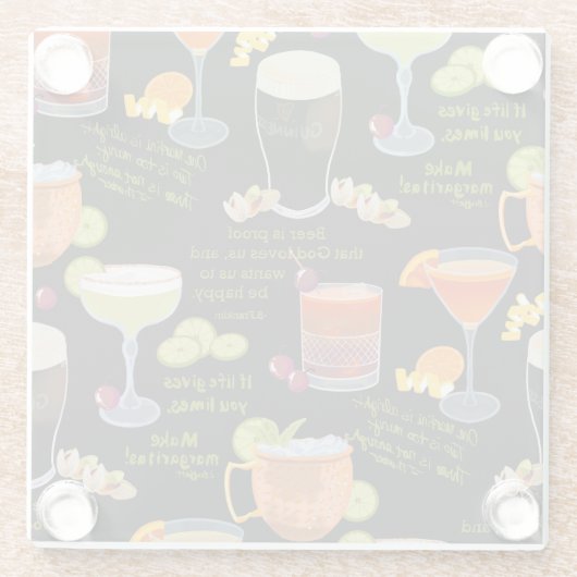 Cocktails und Kontemplation Glasuntersetzer (Rückseite)