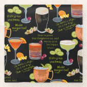 Cocktails und Kontemplation Glasuntersetzer (Vorderseite)