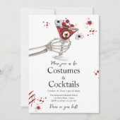 Cocktails und Kostüme Boos Booze Adult Halloween Einladung (Vorderseite)