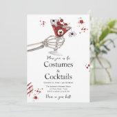 Cocktails und Kostüme Boos Booze Adult Halloween Einladung (Stehend Vorderseite)