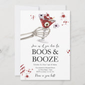 Cocktails und Kostüme Boos Booze Adult Halloween Einladung (Vorderseite)