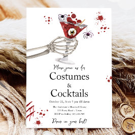Cocktails und Kostüme Boos Booze Adult Halloween Einladung