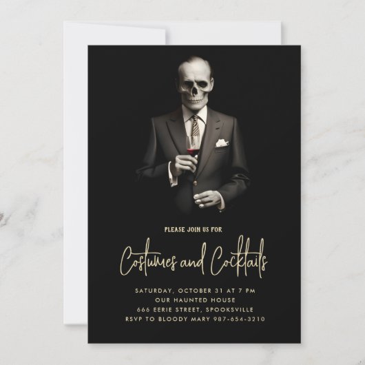 Cocktails und Kostüme Einladung (Vorderseite)