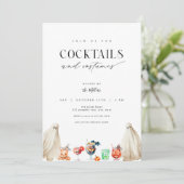 Cocktails und Kostüme Halloween-Party Einladung (Stehend Vorderseite)