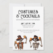 Cocktails und Kostüme Halloween-Party Einladung (Vorderseite)
