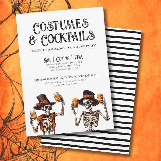 Cocktails und Kostüme Halloween-Party Einladung