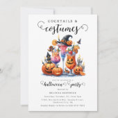 Cocktails und Kostüme Halloween-Party Einladung (Vorderseite)