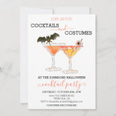 Cocktails und Kostüme Halloween-Party Getränke Einladung (Vorderseite)