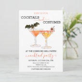 Cocktails und Kostüme Halloween-Party Getränke Einladung (Stehend Vorderseite)