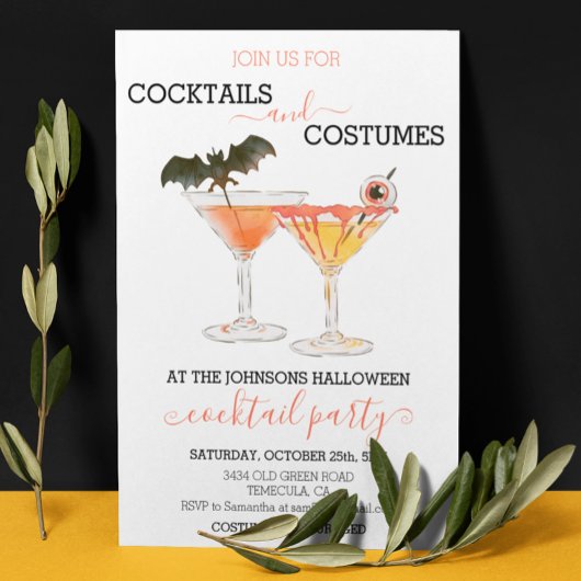 Cocktails und Kostüme Halloween-Party Getränke Einladung
