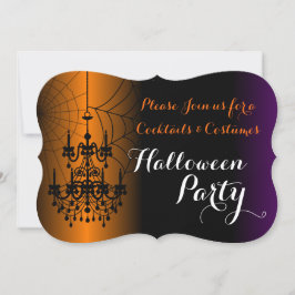 Cocktails und Kostüme Kronleuchter-Halloween-Party Einladung