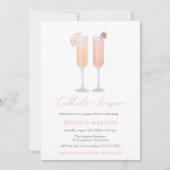 Cocktails und Lingerie Bachelorette Polterabend Einladung (Vorderseite)