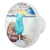 Cocktails und Nautilus im Wasserfarbenstil Keramikknauf (Rechts)