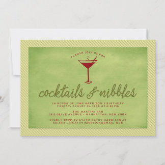 Cocktails und Nibbles Red Green Holiday Party Einladung