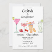 Cocktails und Party für Gespräche Einladung (Vorderseite)