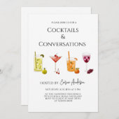Cocktails und Party für Gespräche Einladung (Vorne/Hinten)