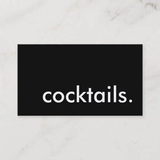 Cocktails. Visitenkarte (Vorderseite)