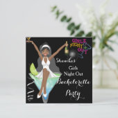 Cocktails vom Afroamerikaner Junggeselinnen-Abschi Einladung (Stehend Vorderseite)