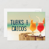 Cocktails von Turks & Caicos Postkarte (Vorne/Hinten)