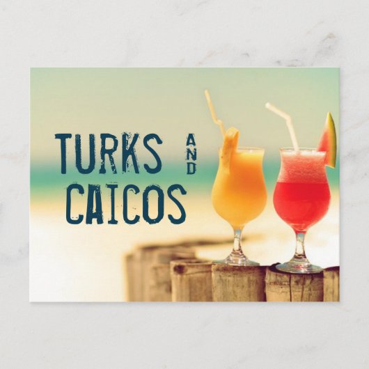 Cocktails von Turks & Caicos Postkarte (Vorderseite)