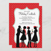 Cocktails Weihnachten Party Einladung (Vorne/Hinten)