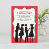 Cocktails Weihnachts-Party Einladung (Stehend Vorderseite)