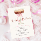 Cocktails Weihnachts-Party Martini Coquette Pink Einladung