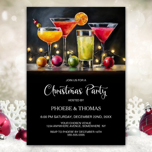 Cocktails Weihnachtsfeier Einladung