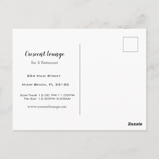 Cocktails Wiedereröffnung der Mixgetränke Bar Postkarte (Rückseite)