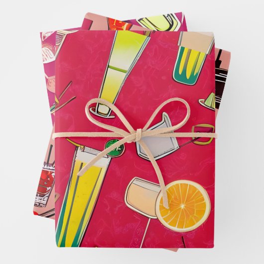 Cocktails Wrapping Paper Geschenkpapier Set (Beispiel)
