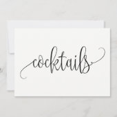 Cocktails Zeichen - Schöne Kalligrafie Einladung (Vorderseite)