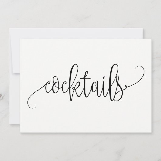 Cocktails Zeichen - Schöne Kalligrafie Einladung (Vorderseite)
