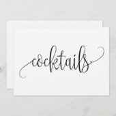 Cocktails Zeichen - Schöne Kalligrafie Einladung (Vorne/Hinten)